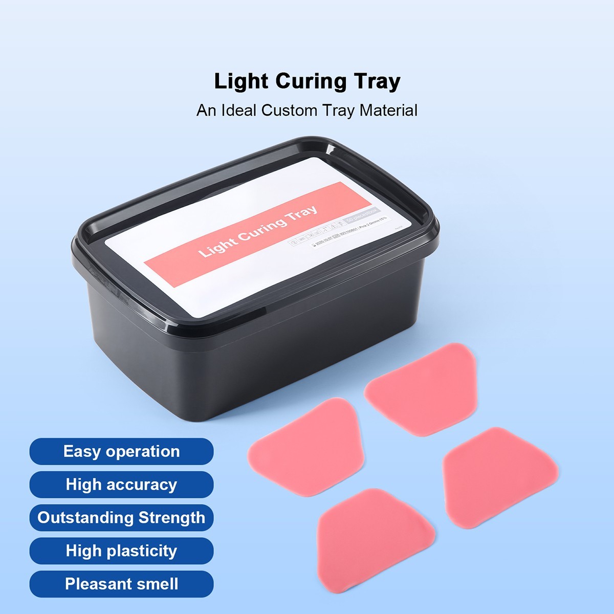 50pc Dental Light Curing Tray Custom Tray Base Plate Material Impression AZDENT